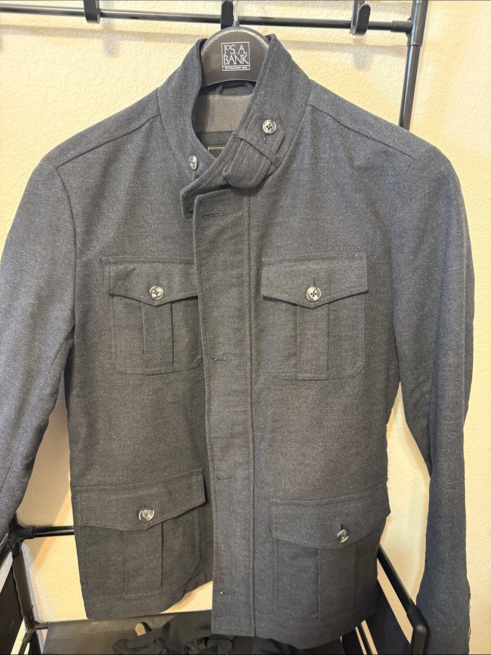 Jos. A. Bank Reserve Charcoal Gray Military Field Jacket